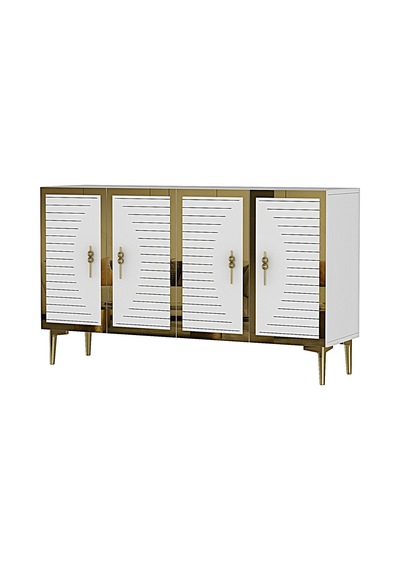 Ka1207bg Tuna Konsol Ve Tv Sehpası Beyaz-gold 120cm