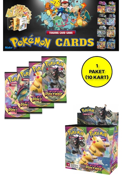 Pokemon Oyun Kartı Tcg Sword&shield Vivid Voltage Booster Pack - 1 Paket 10 Kart