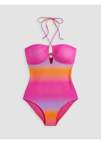 Lcw Dream Pembe Batik Desenli Kadın Çıkarılabilir Pedli Mayo