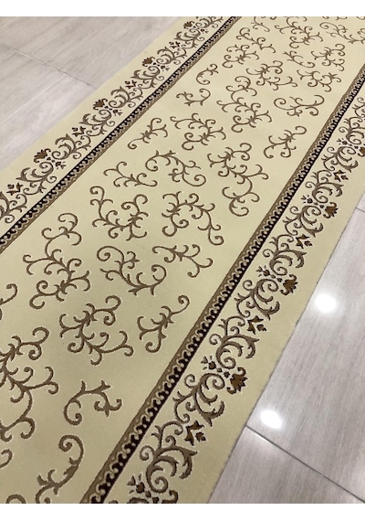 Saray Halı Tifanny 10541 Krem-2 80X300 Kahve Krem Yolluk 3 Metre
