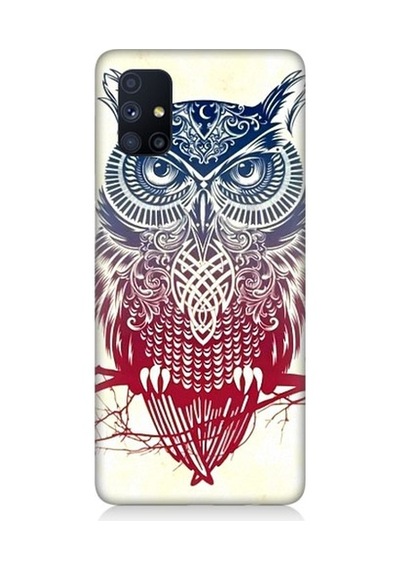 Samsung Galaxy M51 Uyumlu Mistik Tribal Baykuş Desenli Silikon Kılıf