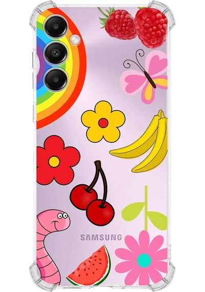 Prinrify Samsung Galaxy A05s Uyumlu Water Color 5 Baskılı Şeffaf Köşe Korumalı Antişok Kılıf