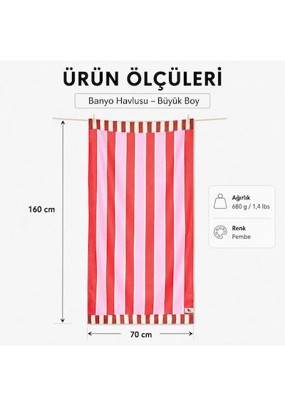 Dock And Bay Banyo Havlusu Waffle L Cherry Bomb Kırmızı Pembe