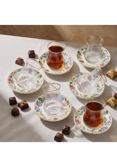 Sandro Moreno 1898 Otantik Optik 12 Parça 6 Kişilik Çay Takımı 150 Ml Çok Renkli