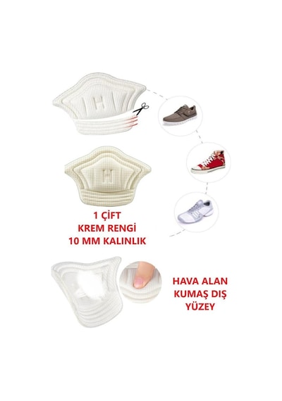 Ortopedik Spor Ayakkabı Topuk Vurma Önleyici Koruyucu 10mm Bej