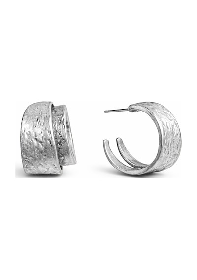 Çelik Vintage 2li Halka Küpe Silver