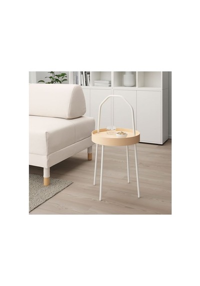 Ikea Burvık Yan Sehpa, Beyaz, 38 Cm