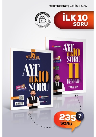Ayt Matematik İlk 10 Soru Konularından Oluşan 11 Deneme + Son 7 Yıl Çıkmış Sorular Yektugmat