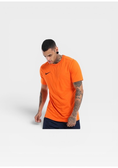 Nike Dri-fıt Park Vıı Bv6708-010 Erkek Futbol Forması Siyah Antrenman Tişörtü Turuncu
