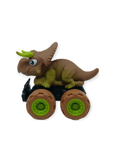 Sürtmeli Dinazor Arabalar 12 Cm - H-20 - Triceraptors -kahverengi Lisinya Çok Renkli