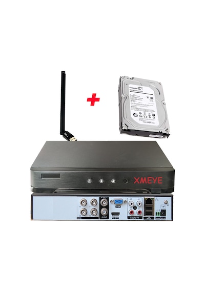 4 Kanal Wi-fi Ve 320 Gb Hdd'li 5 Mp H265+ Hıbrıt Araç, Insan Ve Yüz Tanımalı Xmeye Kayıt Cihazı