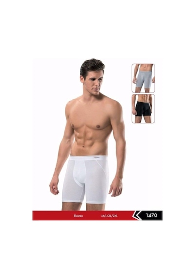 3'Lü Erdem 1470 Erkek Likralı Uzun Boxer