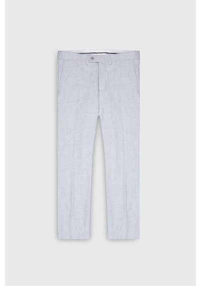 Ac&co Erkek Acık Grı Slim Fit Mono Yaka Çizgili Kapak Cepli Takım Elbise Açık Gri