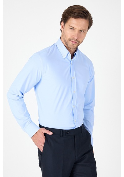 İmza Koyu Mavi Uzun Kol Düğmeli Yaka Cepsiz Performans Ürün Slim Fit Gömlek 1004250270 Koyu Mavi İmza Koyu Mavi Uzun Kol Düğmeli Yaka Cepsiz Performans Ürün Slim Fit Gömlek 1004250270 Koyu Mavi