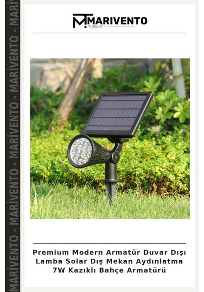 Premium Modern Armatür Duvar Dışı Lamba Solar Dış Mekan Aydınlatma 7w Kazıklı Bahçe Armatürü