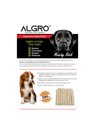 Algro Kuzu İşkembeli Munchy Stick Çiğnemelik Yenilebilir 400 G