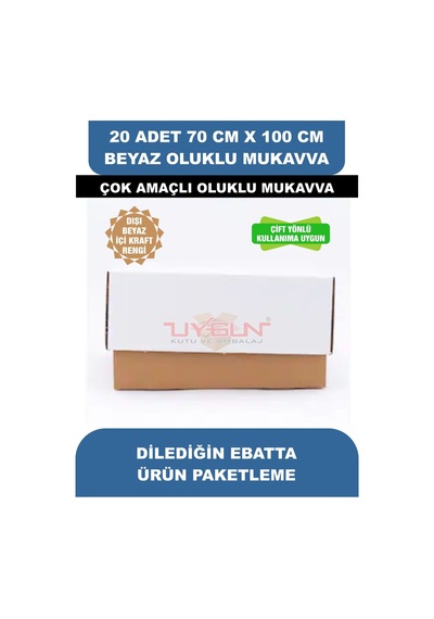 20 Adet 70cm X 100cm Baskısız Beyaz Oluklu Mukavva, Çocuk Etkinlik Kartonu, Maket Kartonu, Kargo Kartonu