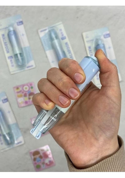 Kağıt Gemi Dükkan Mavi Kalem Görünümlü Klikli Daksil/süsleme Bandı/tipeks/tipex/şerit Daksil/düzeltme Bandı/ Genel