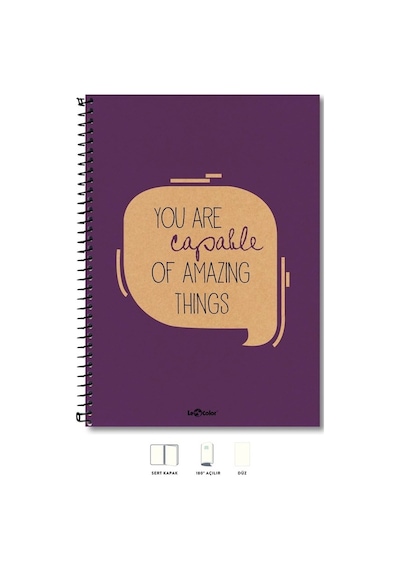 A4 Defter Düz 200 Syf Mor Eco
