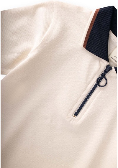 Cigit Polo Yaka T-shirt 2-10 Yaş Ekru