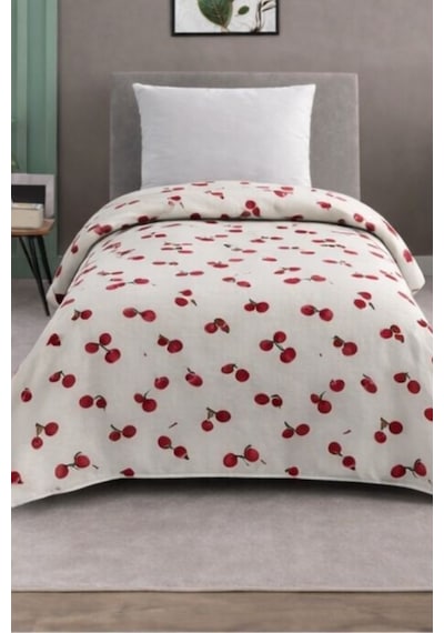 Tek Kişilik Pike Yatak Örtüsü %100 Pamuk 170x230 Krem