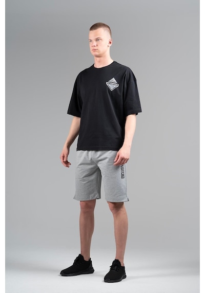 Maraton Sportswear Oversize Erkek Bisiklet Yaka Kısa Kol Basic Siyah T-shirt 22694-siyah Siyah