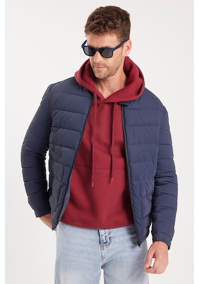 Tudors Erkek Regular Fit Klasik Kesim Dik Yaka Çift Cepli Sıcak Tutan Lacivert Şişme Mont-41803 Lacivert