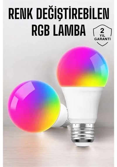 Renk Değiştirebilen Rgb Işıklı Led Ampul A+enerji 10 Watt Led Işık -15m