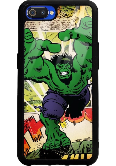 Oppo Realme C2 Hulk Tasarımlı Glossy Telefon Kılıfı Siyah