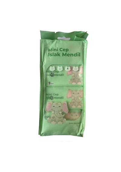 Baysa Alkolsüz Bitki Özlü Mini Islak Cep Mendili - 8'li 24 Paket 24'lü Set