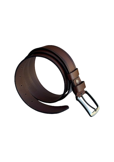 Süzer Deri 4 Cm. Spor Model Hakiki Deri Kenarları Dikişli Erkek Kemer Kahverengi