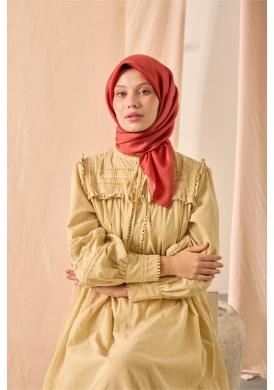 Silk Home Düz Shiny Eşarp 75006-75 Sinyal Turuncu