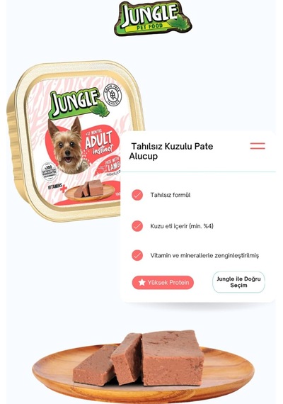 Köpek Konserve Maması, 100g, Tahılsız Kuzu Etli Pate Alucup, 16 Adet