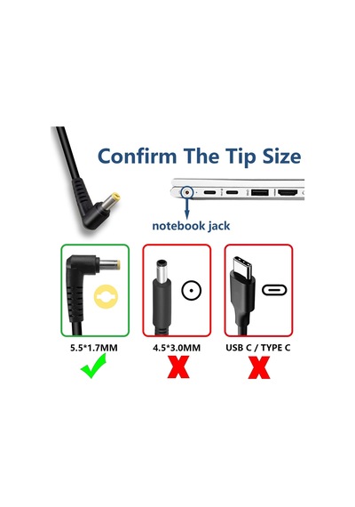 65w Şarj Cihazı Uyumlu Acer Aspire 3 5 E5 E3 E15 E17 Es1 Es15 V3 V5 A315 A314 A315-51 A315-41 A