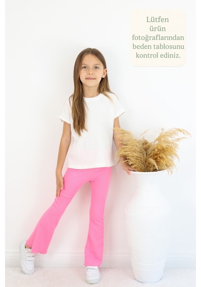 Fesshera Kids Minik Prenseslere Özel Kız Çocuk Esnek Kumaşlı Fırfırlı İspanyol Paça Günlük Ve Şık Tayt Pembe Fesshera Kids Minik Prenseslere Özel Kız Çocuk Esnek Kumaşlı Fırfırlı İspanyol Paça Günlük Ve Şık Tayt Pembe