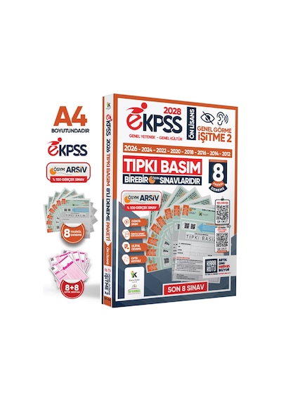 2028 EKPSS Önlisans Genel Görme İşitme-2 ÖSYM Çıkmış Soru Tıpkı Basım 8li Kitapçık TG Deneme Paketi