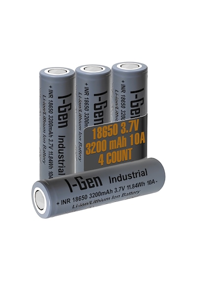 I-gen Industrial E004 Inr 18650 3.7v 3200 Mah 10a 11.84wh Li-ıon Şarjlı Pil Düz Başlı Lityum Pil 4'lü Paket
