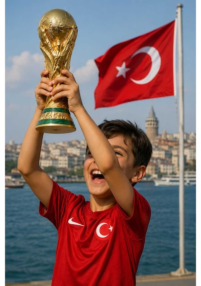 Süpriz Hediyeli Dünya Kupası 30 Cm Gold Kaplama Ve Yeşil Şeritlerle Altın