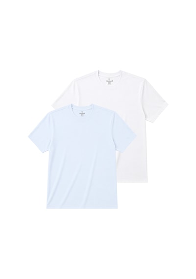 Ranud Erkek Regular Fit 2 Li Tişört,%100 Pamuk, Oeko-tex Yumuşak Fırçalı Süper Soft Kumaş Beyaz+ Buz Mavisi Ranud Erkek Regular Fit 2 Li Tişört,%100 Pamuk, Oeko-tex Yumuşak Fırçalı Süper Soft Kumaş Beyaz+ Buz Mavisi