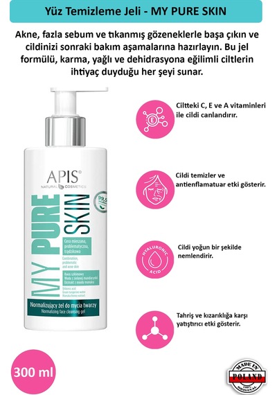 Apis Natural My Pure Skin Yüz Temizleme Jeli 300 ML