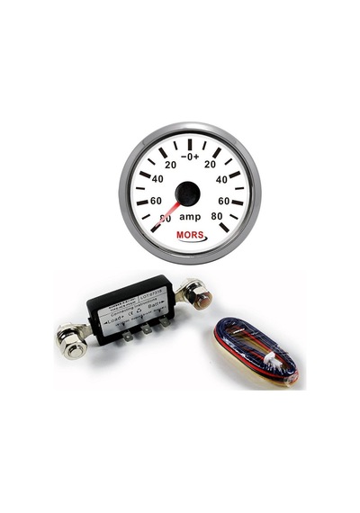 Tekne Ampermetre Göstergesi 12/24V. Mors. Beyaz