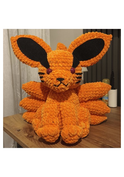 El Yapımı Tek Parça Tığ İşi Peluş: Kurama Amigurumi 02 - Çok Renkli