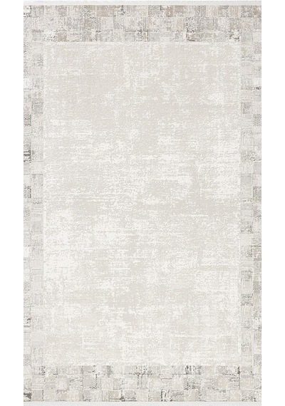 By Özer Halı Vizon Renk Bordürlü Modern Stil Koza Halı Oasis A0688a Salon Halısı Çok Renkli