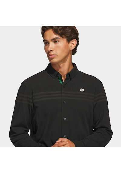 Adidas Originals Twistknit Erkek Siyah Uzun Kollu Polo Tişört Kr5432