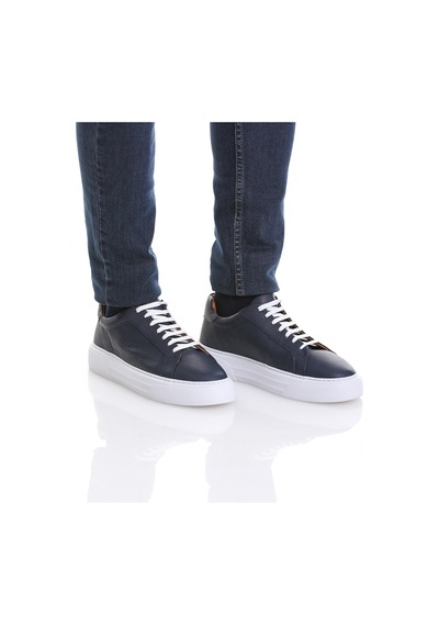 Hatemoğlu Lacivert Casual Bağcıklı Deri Sneakers 13213023c012 005 Lacivert