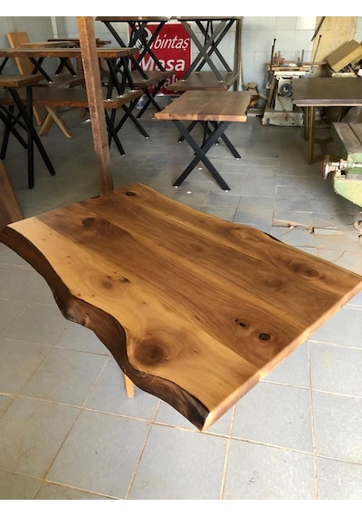 Bintaşmobilya Doğal Ceviz Ağacı Kütük Masa Üstü Tablası 130X85.Cm
