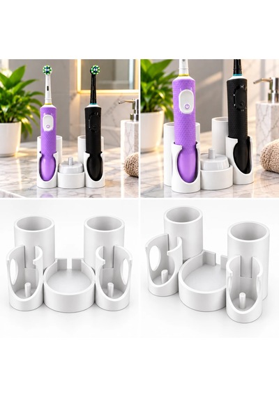 Oral-b Uyumlu İkili Şarjlı Diş Fırçası Standı Zyndo Beyaz