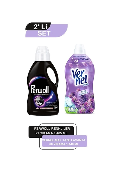 Vernel Max Taze Lavanta 1,44l + Perwoll Siyah 1,485 set-hnkdtj-5124-5982 1400 ML