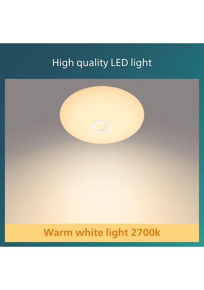 Philips Mauve Hareket Sensörlü Yuvarlak Tavan Lambası 6W 2700K Sarı Işık