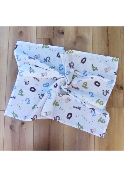 S-Mall Müslin Bebek Battaniyesi -Rakamlar -Pamuk -75X85 Cm Çok Renkli